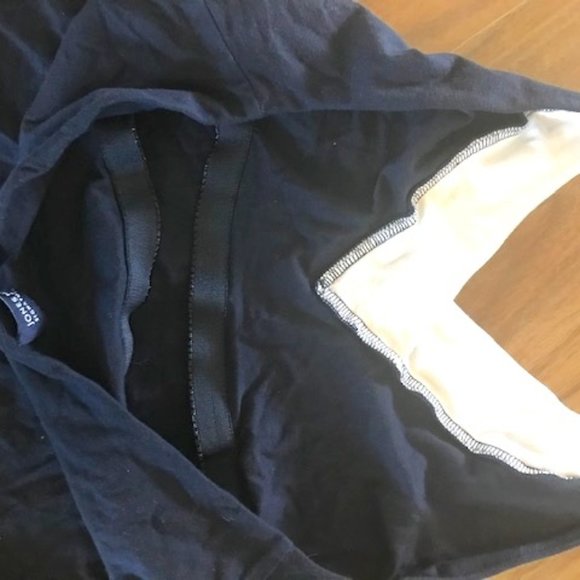 Jones NY halter top navy, white trim pullover knit - Picture 2 of 4